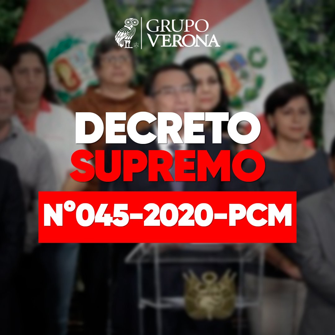 DECRETO SUPREMO N°045-2020-PCM