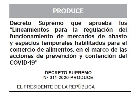 DECRETO SUPREMO N° 011-2020-PRODUCE